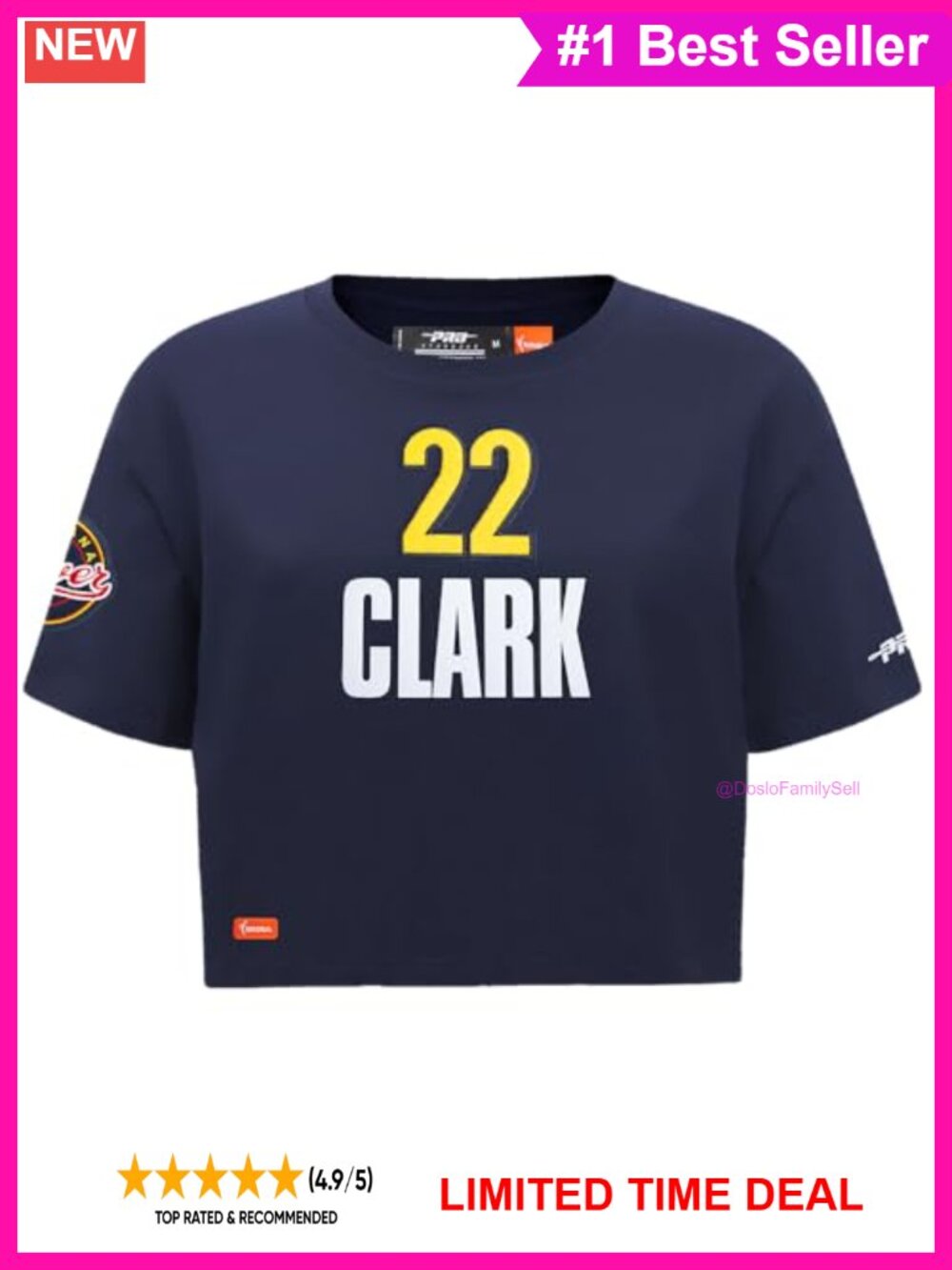 WNBA Indiana Fever Caitlin Clark Boxy Tee Cotton T-Shirt